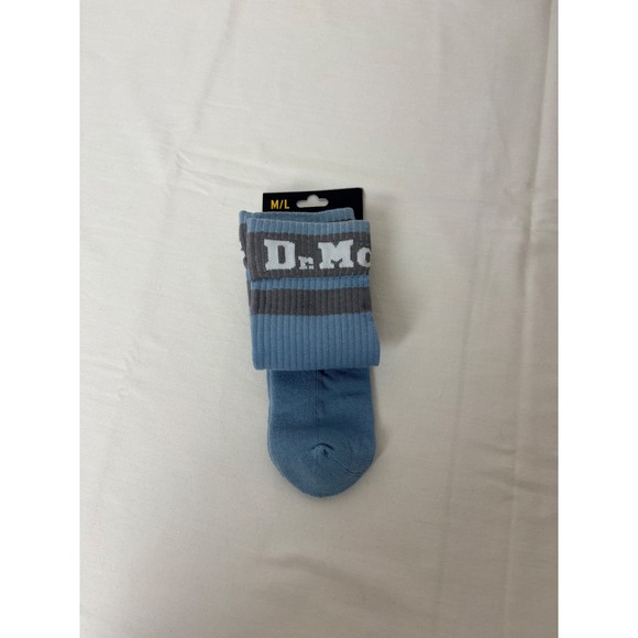 Dr Martens Athletic Logo Crew Socks Medium Large Blue Grey Cotton Blend - Picture 4 of 7